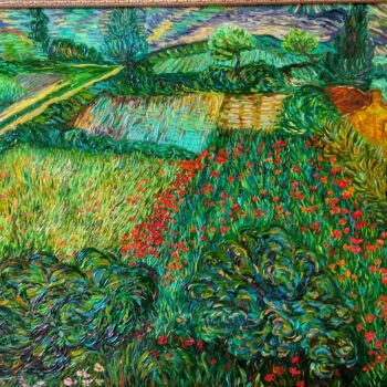 Peinture intitulée "Copy "Field with Po…" par Daleka Olga, Œuvre d'art originale, Huile