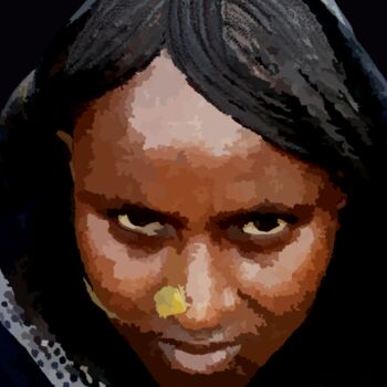 Digitale Kunst mit dem Titel "African beauty" von Omi Sid, Original-Kunstwerk, Fotomontage