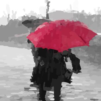 Arte digitale intitolato "Under the rain" da Omi Sid, Opera d'arte originale, Fotomontaggio