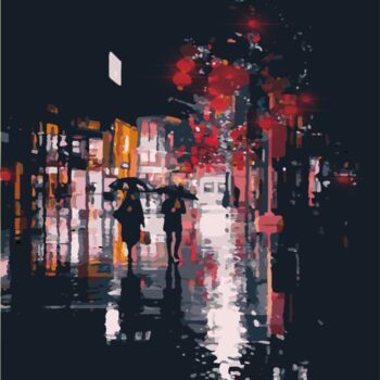 Arts numériques intitulée "Red lights" par Omi Sid, Œuvre d'art originale, Photo montage