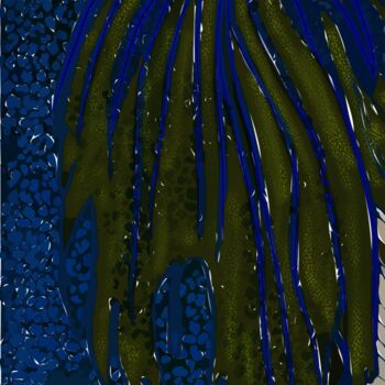 Arts numériques intitulée "Blue Mustard Betta" par Omi Sid, Œuvre d'art originale, Photo montage