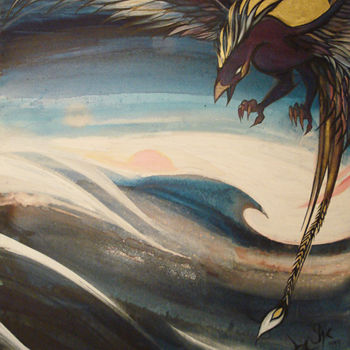 Painting titled "phenix.jpg" by Omkara, Original Artwork, Acrylic