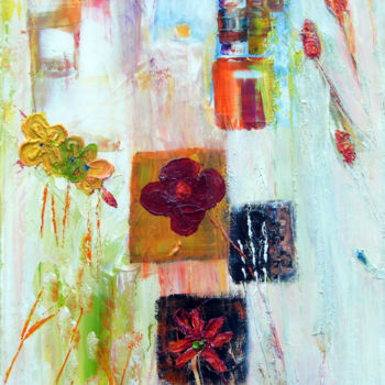 Schilderij getiteld "A FLEURS DE CHAMP 2" door Isabelle Nivet, Origineel Kunstwerk, Olie