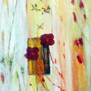 Картина под названием "A FLEURS DE CHAMP 3" - Isabelle Nivet, Подлинное произведение искусства, Масло