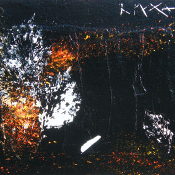 Painting titled "MIROIR D' AUTOMNE 3" by Isabelle Nivet, Original Artwork, Acrylic