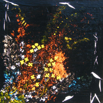 Painting titled "MIROIR D'AUTOMNE  1" by Isabelle Nivet, Original Artwork, Acrylic