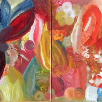 Pintura intitulada "SERIE FLORALE " dip…" por Isabelle Nivet, Obras de arte originais, Óleo