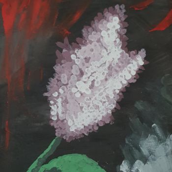 Painting titled "Lilac" by Ommo Saffaretti, Original Artwork, Gouache