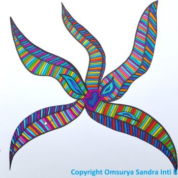 Zeichnungen mit dem Titel "See Stern Farben" von Omsurya Sandra Inti Ruphay, Original-Kunstwerk, Marker
