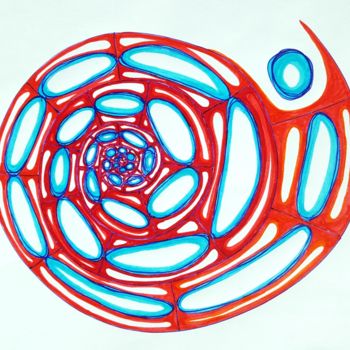 Σχέδιο με τίτλο "Spiral Evolution Lo…" από Omsurya Sandra Inti Ruphay, Αυθεντικά έργα τέχνης, Μαρκαδόρος