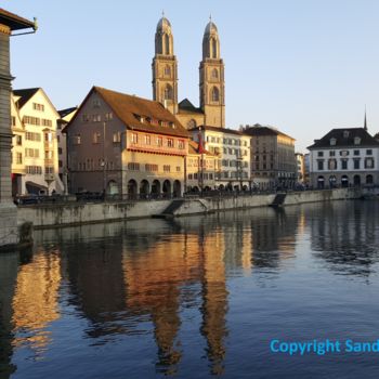 Photography titled "BLUE GOLDEN ZURICH" by Omsurya Sandra Inti Ruphay, Original Artwork