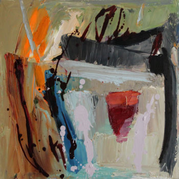 Pintura intitulada "RED WINE GLASS VS W…" por Ona Lodge, Obras de arte originais, Óleo