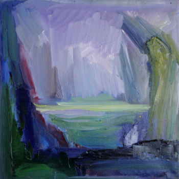 Painting titled "PURPLE LANDSCAPE" by Ona Lodge, Original Artwork, Oil