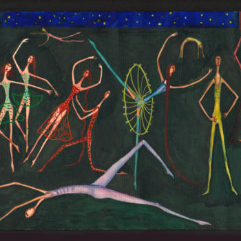 Schilderij getiteld "DANCE DANCES" door Ona Lodge, Origineel Kunstwerk, Aquarel