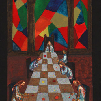 Картина под названием "MAGISTER LUDI" - Ona Lodge, Подлинное произведение искусства, Акварель