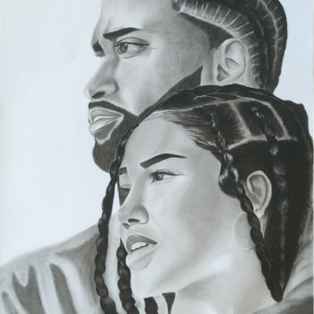 Drawing titled "Vision" by Oncekeni, Original Artwork, Charcoal