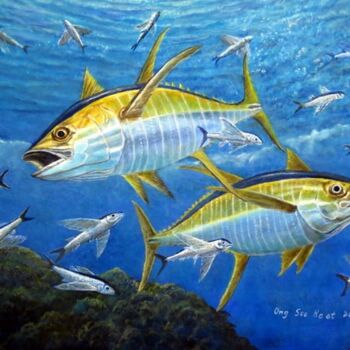 Painting titled "Yellow Fin Tuna" by Ong Sookeat, Original Artwork