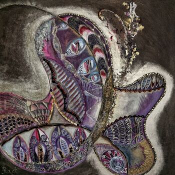 Painting titled ""Butterfly"" by Anastasia Lesyuk, Original Artwork, Acrylic Mounted on Other rigid panel