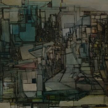 Pintura intitulada "Labirintos" por Onofre Manata, Obras de arte originais, Óleo