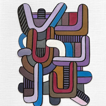 绘画 标题为“Abstractif 1” 由Onurb Napeihcs, 原创艺术品, 丙烯