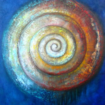 Painting titled "spirale-azur-002.jpg" by Florence. Oosth, Original Artwork, Oil