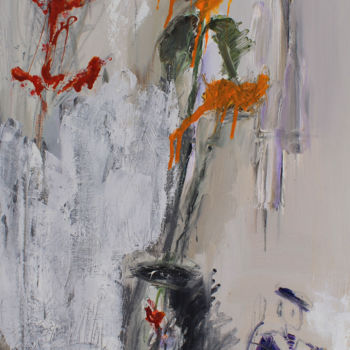 Schilderij getiteld "colorful flowers" door Opaartist, Origineel Kunstwerk, Olie
