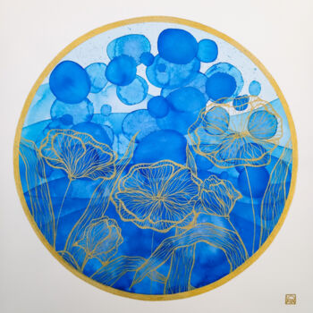 Peinture intitulée "Fleurs irréelles -…" par Opaline, Œuvre d'art originale, Aquarelle