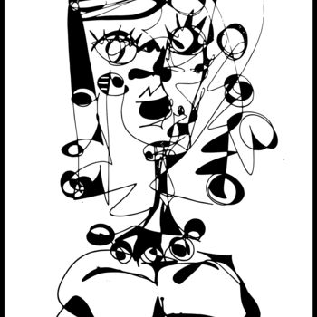 Grafika cyfrowa / sztuka generowana cyfrowo zatytułowany „Un fil unique - La…” autorstwa Opillac, Oryginalna praca, Akryl