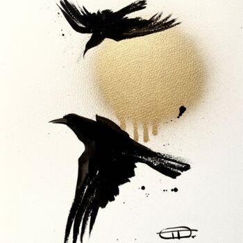 Pintura titulada "Flight 2 (Raven)" por Oplyart Pavlova, Obra de arte original, Acrílico