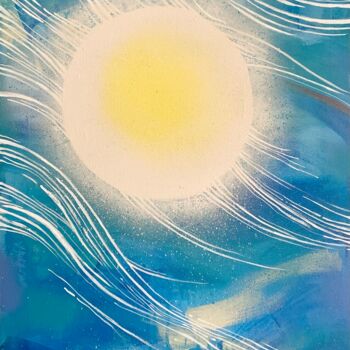 Pittura intitolato "Mediterranean sun" da Oplyart Pavlova, Opera d'arte originale, Acrilico