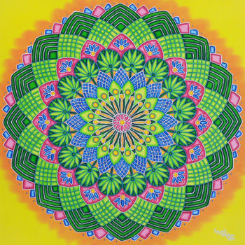 绘画 标题为“Lotus Mandala 2” 由Tereza Ordyan, 原创艺术品, 丙烯