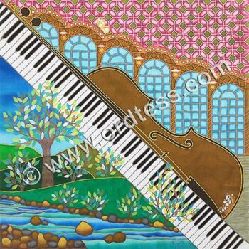 Картина под названием "Music 3" - Tereza Ordyan, Подлинное произведение искусства, Акрил