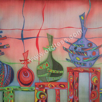 Painting titled "Jars" by Tereza Ordyan, Original Artwork, Fabric