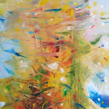 Pintura intitulada "Grass Fields" por Oreige, Obras de arte originais, Óleo