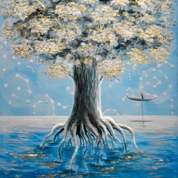 Картина под названием "Дерево жизни" - Ульяна Орендовская, Подлинное произведение искусства, Акрил Установлен на Деревянная…