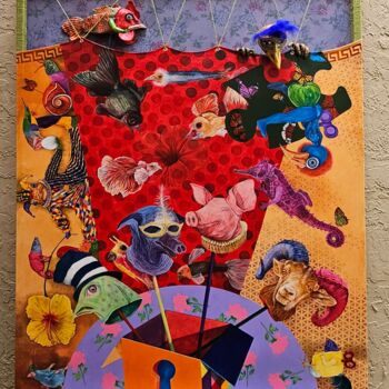 Картина под названием "Puppets, Toys and c…" - Orestes Barrios Maranon, Подлинное произведение искусства, Акрил