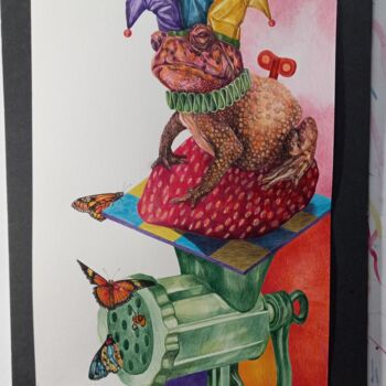 Картина под названием ""The strawberry"" - Orestes Barrios Maranon, Подлинное произведение искусства, Акварель