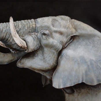 Картина под названием "Слон" - Татьяна Орфенова, Подлинное произведение искусства, Масло