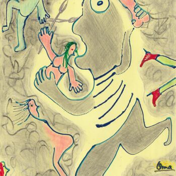 Dessin intitulée "Le désir dévorant" par O.M.A., Œuvre d'art originale, Crayon