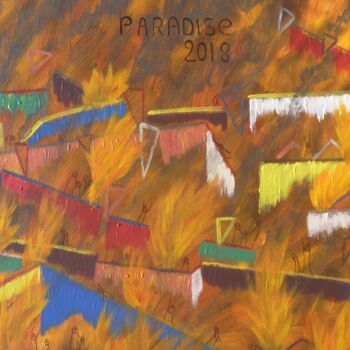 Pittura intitolato "Paradise 2018" da O.M.A., Opera d'arte originale, Acrilico