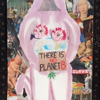 Collages getiteld "There is no planet B" door O.M.A., Origineel Kunstwerk, Collages