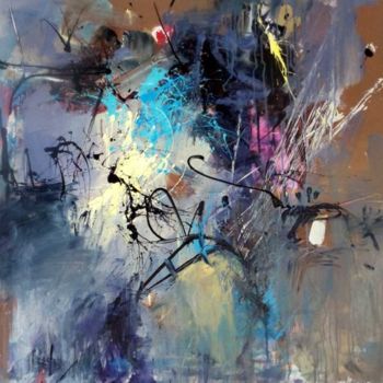 Schilderij getiteld "Abstract Acrylic on…" door Orhan Cebrailoglu, Origineel Kunstwerk