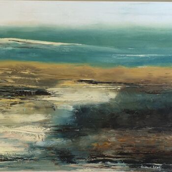 Painting titled "Verso l'oceano" by Orianna Astolfi, Original Artwork, Oil Mounted on Wood Stretcher frame