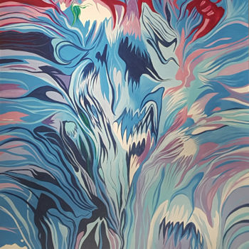 Peinture intitulée "Blue Venom" par Alexandra Romano, Œuvre d'art originale, Acrylique