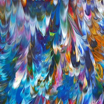 Картина под названием "Aurora Borealis II" - Alexandra Romano, Подлинное произведение искусства, Акрил Установлен на Деревян…