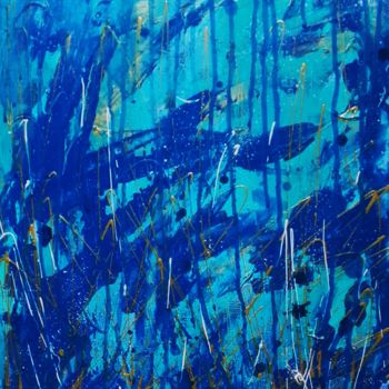 Painting titled "Ocean Abstract Art" by Céline Marcoz, Original Artwork, Acrylic