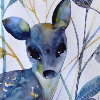 「Biche Animal Aquare…」というタイトルの絵画 Céline Marcozによって, オリジナルのアートワーク, 水彩画
