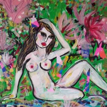 Картина под названием "Nu Féminin" - Céline Marcoz, Подлинное произведение искусства, Акрил