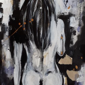 Pintura intitulada "Nu Féminin Peinture…" por Céline Marcoz, Obras de arte originais, Acrílico