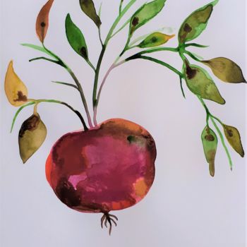 Painting titled "Fruit" by Céline Marcoz, Original Artwork, Watercolor
